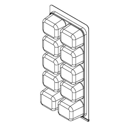 VISIPAK Thermoform-CLAMSHELL-CTM-10 COMPARTMENT-8.375-3.938-1.150-0.0225-CLEAR-STOCK 2030CTM